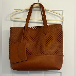 J Crew carryall tote in pebbled leather